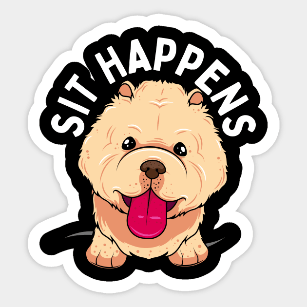 Sit Happens Cute Funny Dog Sticker by PowderShot